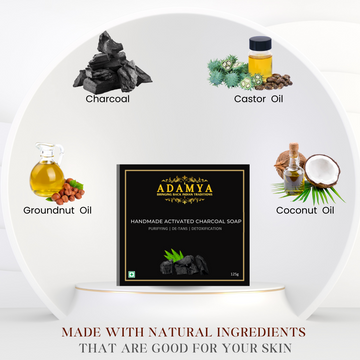 HANDMADE COLD PROCESSED ACTIVATED CHARCOAL SOAP FOR PURIFYING, DE-TAN AND DETOXIFICATION